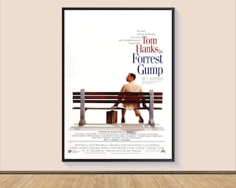 Impression d'affiche de film de Forrest Gump (1994), oeuvre d'art murale en toile, décoration de chambre, oeuvre d'art de film, cadeaux pour lui/elle, impression d'art mural, art du film vintage