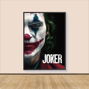 Impressão de pôster do filme Coringa, arte de parede em tela, decoração de quarto, arte de filme, presentes para ele/ela, impressão de filme, impressão de arte