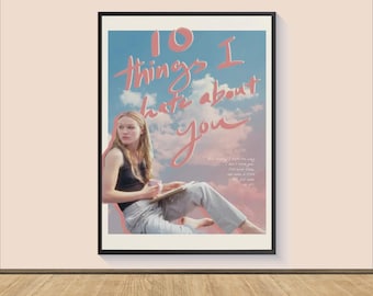 10 Things I Hate About You Movie Poster Print, Canvas Wall Art, Room Decor, Movie Art, Gifts for Him/Her, Movie Print