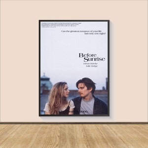 Póster de la película "Antes del amanecer", lienzo para pared, decoración de habitación, arte cinematográfico, regalos para él, impresión de arte mural, póster artístico para regalo, impresión de película
