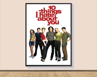 10 Things I Hate About You, Movie Poster, Canvas Wall Art