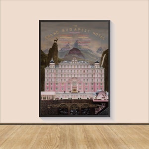 The Grand Budapest Hotel Film Poster Druck, Leinwand Wandkunst, Raumdekor, Filmkunst, Geschenke für Sie, Film Druck, Kunstdruck
