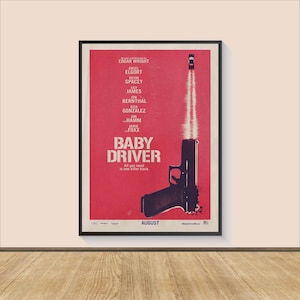 Póster de la película Baby Driver, lienzo para pared, decoración de habitación, arte cinematográfico, regalos para él/ella, impresión de arte mural, póster artístico para regalo, impresión de película