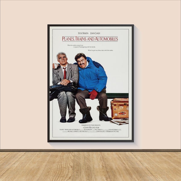 1987 Planes, Trains and Automobiles Movie Poster Print, Canvas Wall Art, Room Decor, Movie Art, Gifts for Him/Her, Wall Art Print