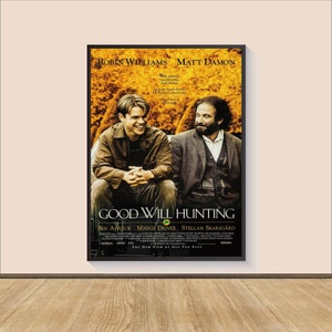 Póster de la película "El indomable Will Hunting", lienzo para pared, decoración de habitación, arte cinematográfico, regalos para él/ella, impresión de arte mural, póster artístico para regalo