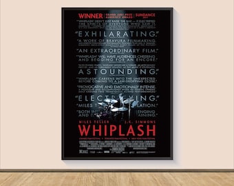 Plakat filmowy „Whiplash”, sztuka ścienna na płótnie