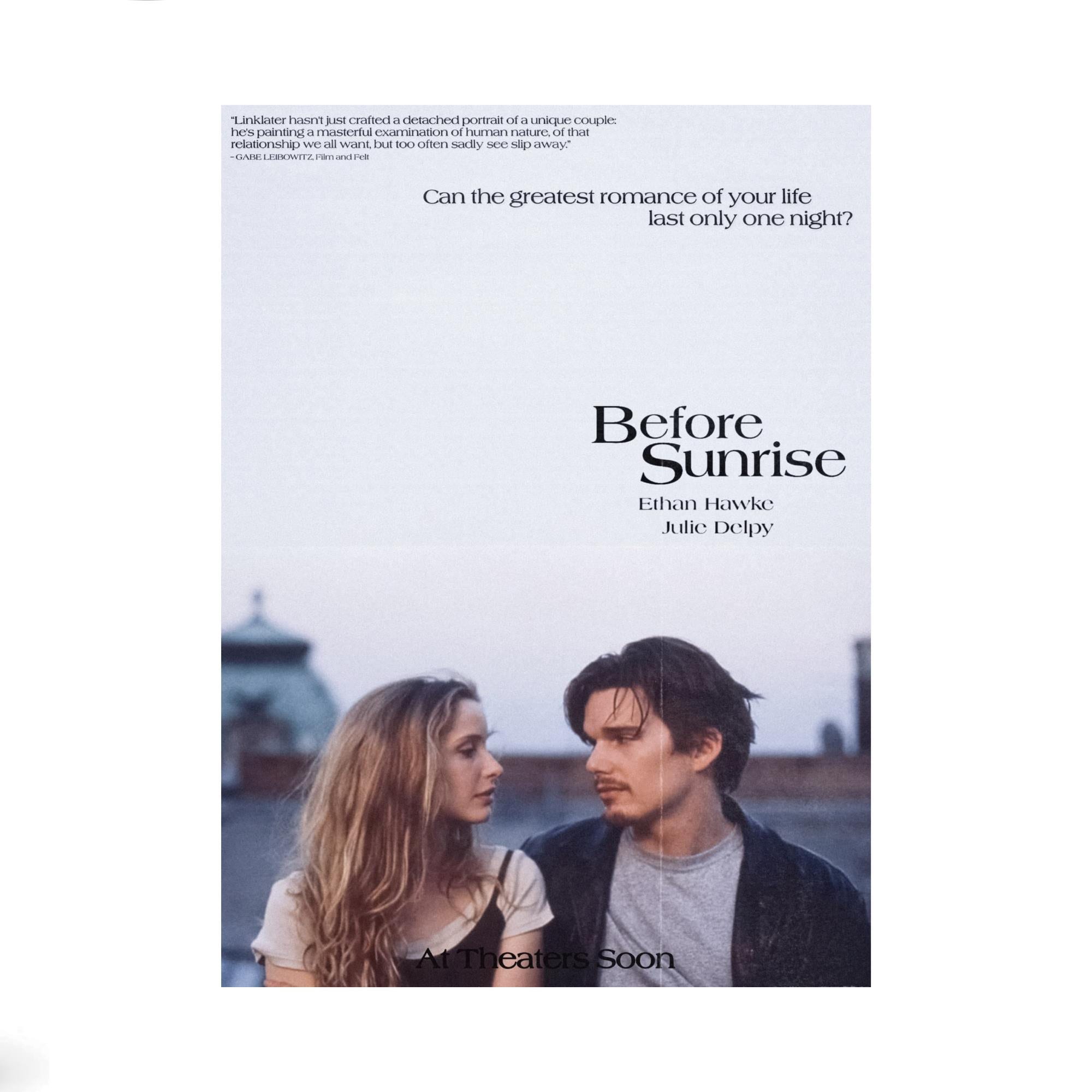 Before Sunrise Movie Poster Print, Wall Decor Poster