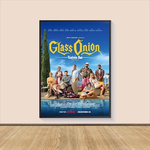 Glass Onion A Knives Out Mystery Movie Poster Print, Canvas Wall Art, Room Decor, Movie Art, Gifts for Him/Her, Wall Art Print