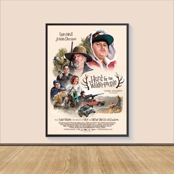 Hunt for the Wilderpeople Movie Poster Print, Canvas Wall Art, Room Decor, Movie Art, Personalized gift, Movie Print, Art Print