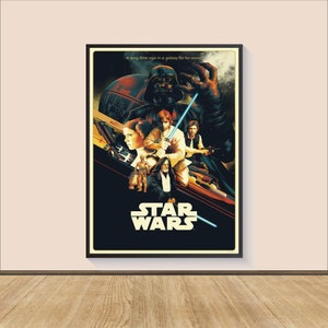 Poster del film Star Wars: Una Nuova Speranza Episodio IV, stampa su tela, decorazione da parete, arte cinematografica, regali per lui/lei, stampa artistica da parete