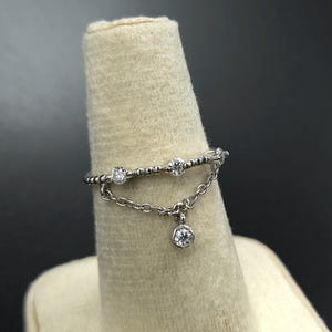 Moissanit Kettenring: 925er Silber Eternity Band