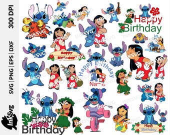 Cartoon SVG Bundle: Lilo & Stitch, Cricut Ready (Digital Files)