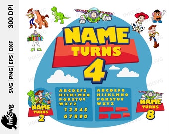 Toy Story Birthday SVG Bundle: Cake Topper, Layered Files (Digital)