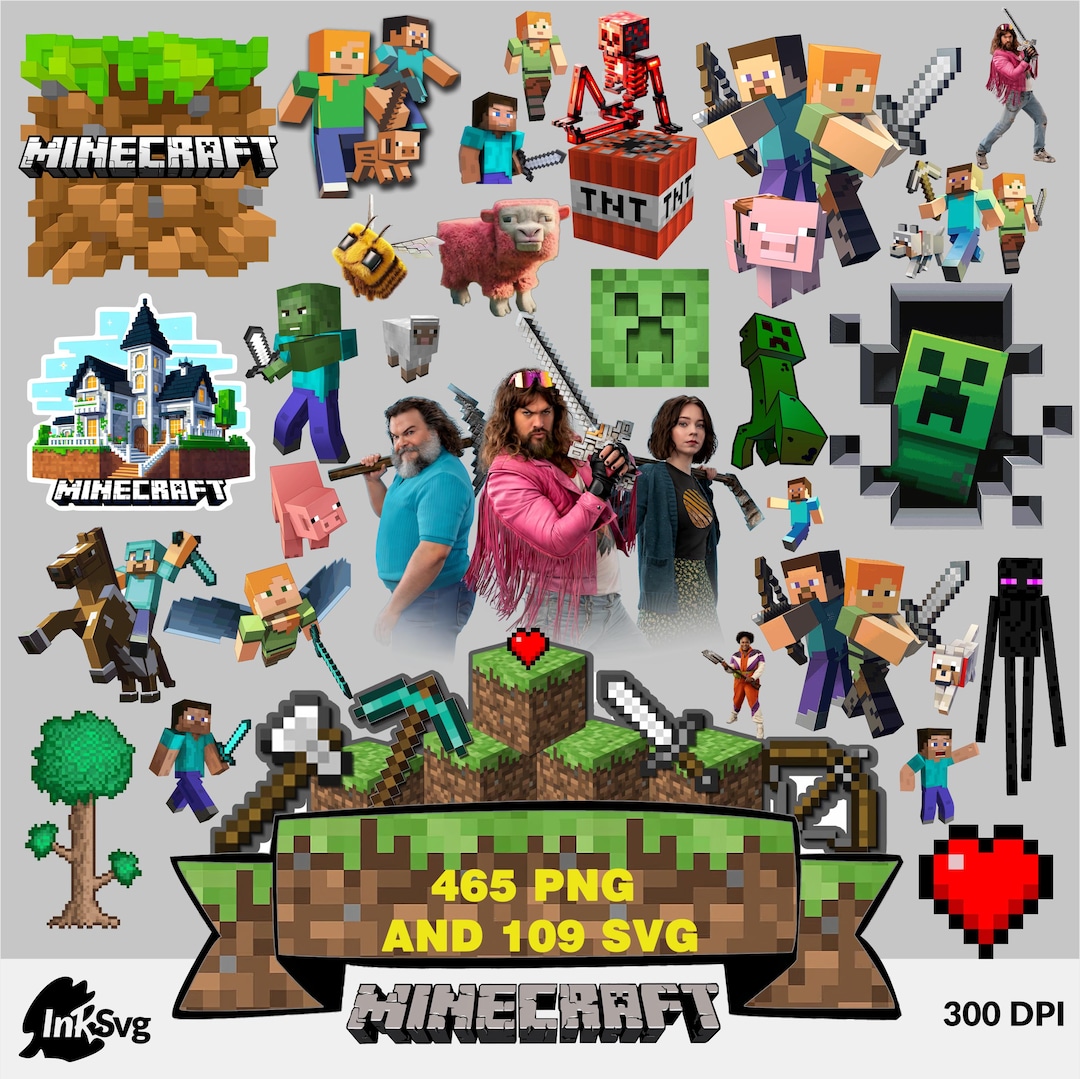Pink Minecraft Svg MINECRAFT BEST 465 Png & 109 Svg BUNDLE, Minecraft All Characters ...