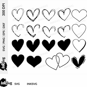 Heart Svg Bundle, Heart Svg, Hand Drawn Heart svg, Open Heart Svg, Doodle Heart Svg, Heart Svg, Love Svg,Valentine Svg,Cricut,Png,Dxf