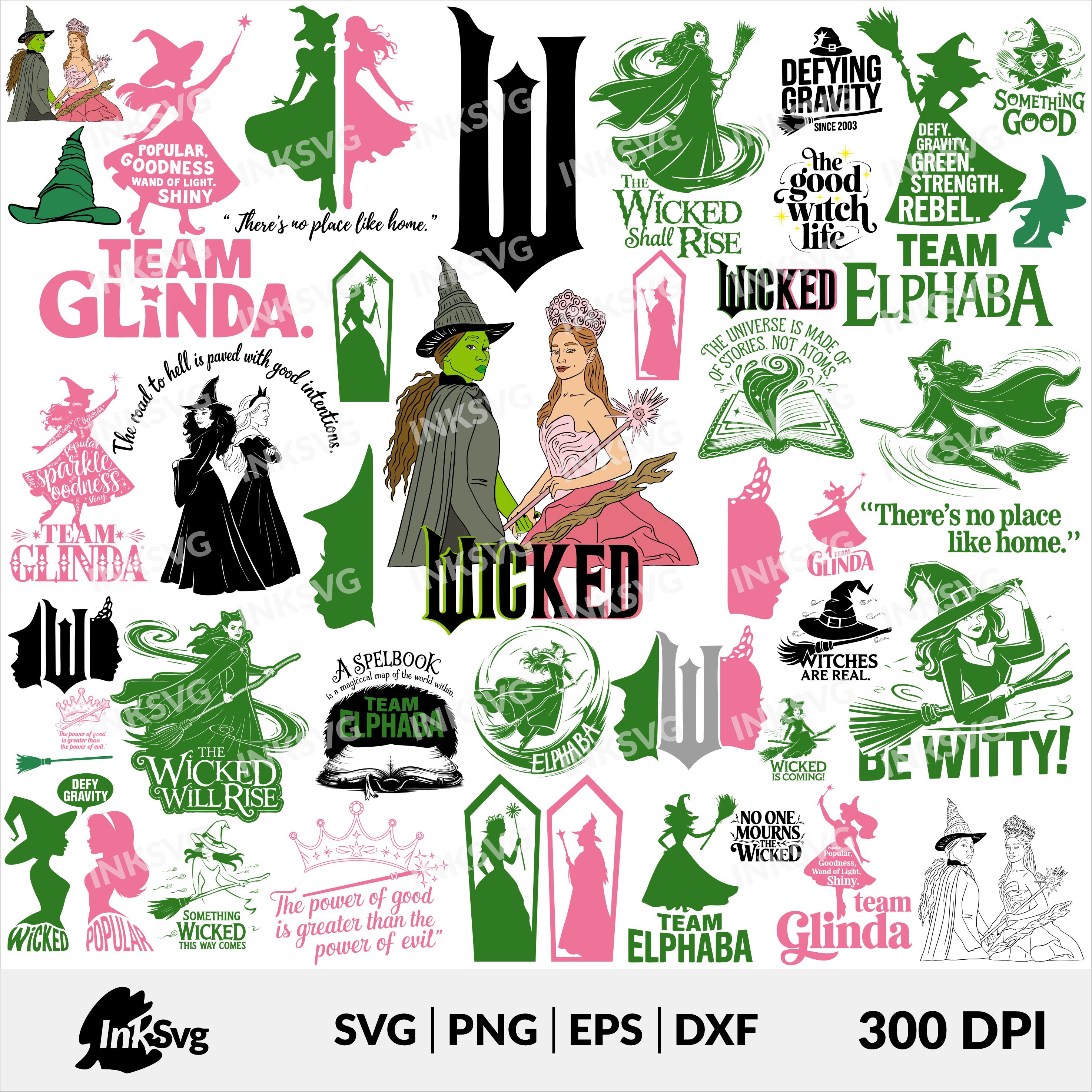 Wicked AND Wicked Change for Good Glitter SVG Bundle, Wicked Movie