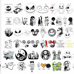 Alptraum Bundle SVG, Skelleton SVG Bundle, Jack und Sally SVG, Jack svg, Sally svg, Halloween svg, Halloween svg