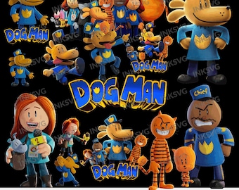Dog Man PNG Bundle: Cricut Sublimation Files (Digital Download)