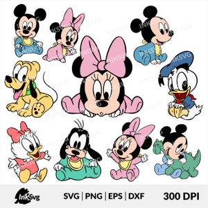 Collezione SVG di Topolino e i suoi amici - Adorabili file tagliati per bambini per Cricut - Download istantaneo