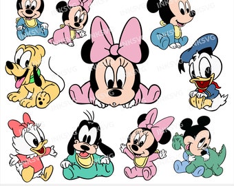 Baby Mickey and Friends SVG Collection - Adorable Baby Cut Files for Cricut - Instant Download