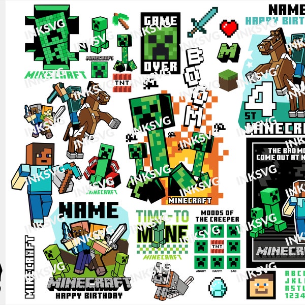 Mindcraft Birthday Png - Etsy