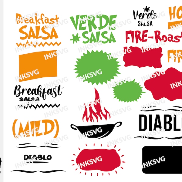 Mexican Restaurant hot sauce svg bundle for cricut, svg files for cricut, PNG, DFX, EPS, svg layered files, png files for sublimation