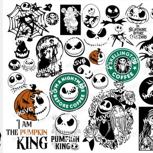 Halloween Horrorfilm SVG Bundle: Jack Skellington Designs (Digitale Dateien)