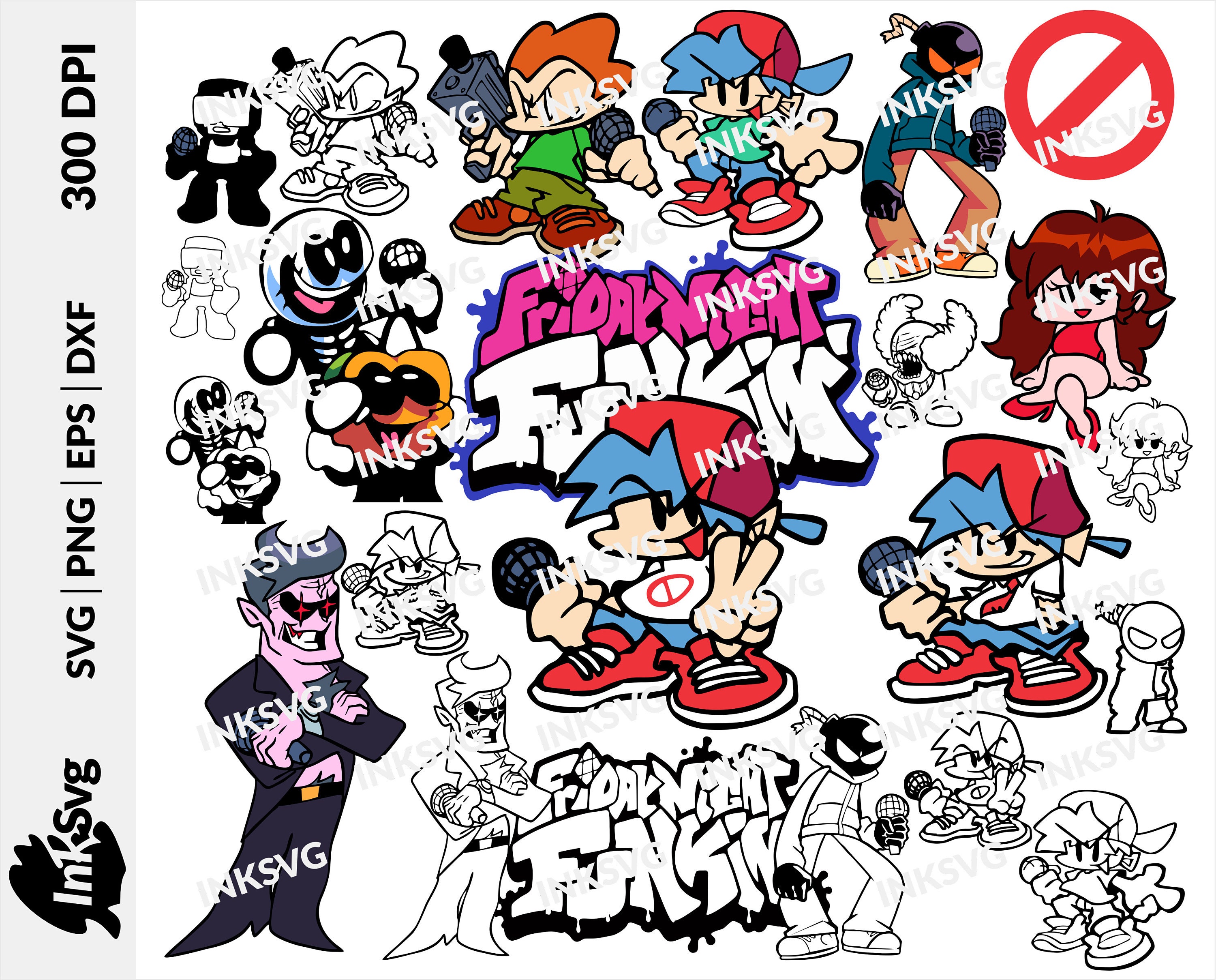 Friday Night Funkin Bundle PNG chavo del ocho SVG/JPG/Dxf Friday Night  Print Files, fnf characters Cricut files