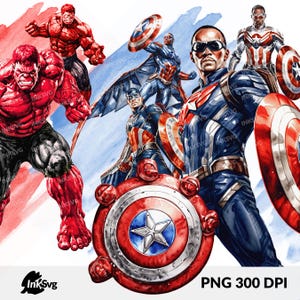 file bundle png acquerelli brave new world per sublimazione cricut, decorazioni per feste 2025, png supereroi red hulk, biglietto per festa di compleanno