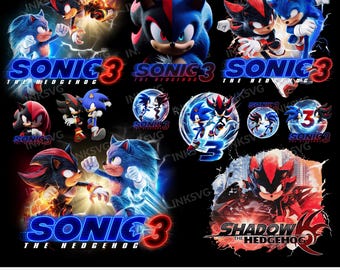 Sonic 3 & Shadow PNG: Cricut Sublimation Files (Digital Download)