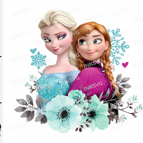 Frozen PNG Clipart Instant Digital Download for iron on or print Elsa Anna Sisters Frozen