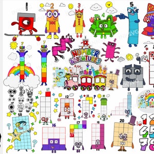 paquete de números svg para cricut, bloques de archivos svg para cricut, PNG, DFX, EPS, archivos en capas svg, archivos png para sublimación
