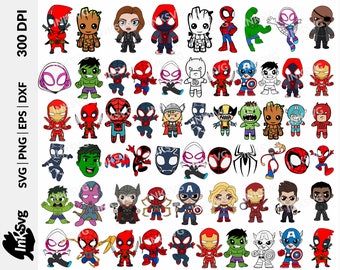 Anime Superheroes SVG Bundle: Cricut Cut Files (Digital Download)