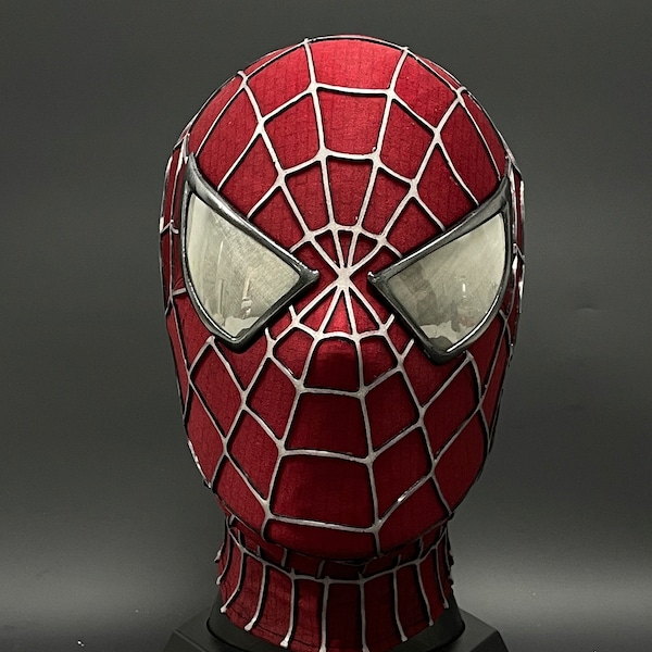 Spiderman Mask Sam Raimi mask with Faceshell and lenses,Spider Man Mask 3D Webbing,Wearable mask