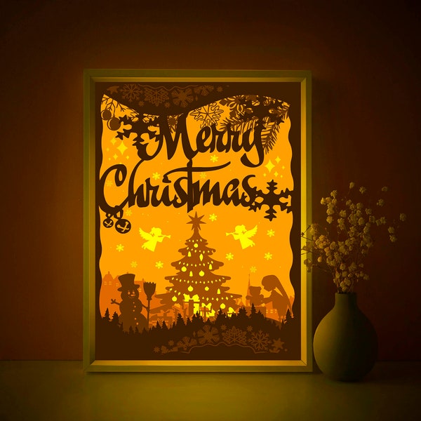 Christmas Tree Shadow box SVG, Cute Snowman Light box Template, 3D Shadow box SVG, Paper Cutting Template SVG Files Christmas Tree Shadow box SVG, Cute Snowman Light box Template, 3D Shadow box SVG, Paper Cutting Template SVG Files