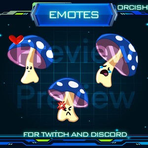 Blue Mushroom Emotes Twitch/Discord