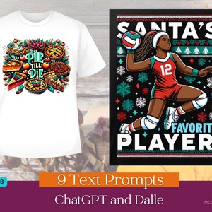 ChatGPT Dalle T-Shirt Design Prompt Book | 9 Kreative Prompts | Bastel- & Siebdrucker-Leitfaden | Personalisierte Shirt Kreation