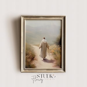 Jesus on the Path Painting | He is Risen Christian Art Printable | Digital DOWNLOAD | Studio Fleury Prints | OA-0003
