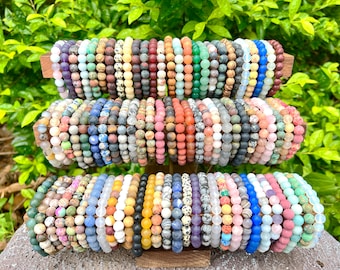 Natürliche matte Kristall Perlen Armband, für Männer / Frauen dehnbare Armband, heilende Kristall Armband, 6mm / 8mm / 10mm runden Edelstein Armband, für Geschenk.