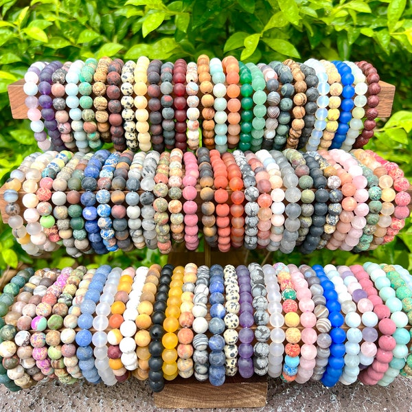 Natural Matte Crystal Beads Bracelet,For Men/Women Stretchy Bracelet,Healing Crystal Bracelet,6mm/8mm/10mm Round Gemstone Bracelet,For Gift.