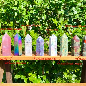 Tour de cristal de 2,5 à 3 pouces, boîte mystère en cristal, tour de points, tour de cristal de guérison, quartz rose/obsidienne/opalite, tour de choix, pour cadeau en cristal. image 6