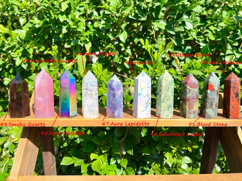 Tour de cristal de 2,5 à 3 pouces, boîte mystère en cristal, tour de points, tour de cristal de guérison, quartz rose/obsidienne/opalite, tour de choix, pour cadeau en cristal. image 6