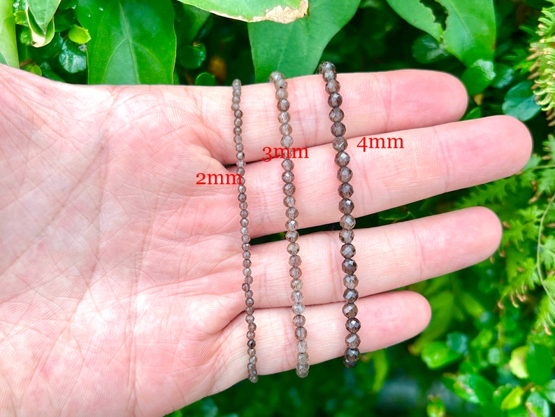 Natuurlijke kristal kralen armband, rekbare armband voor mannen/vrouwen, helende kristallen armband, 3 mm/4 mm gefacetteerde ronde edelsteen armband, voor cadeau. afbeelding 9