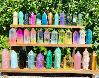 2.5~3“ Crystal Tower,Crystal Mystery Box,Point Tower,Healing Crystal Tower,Rose Quartz/Obsidian/Opalite More Choose Tower,For Crystal Gift.