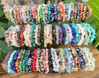 Natural Crystals Stretchy Chip Bracelets,Bracelet For Women,Healing Crystals Chip Bracelet,For Gift Crystals Bracelets.Gemstone Bracelets.