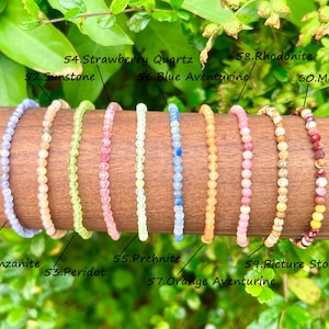 Bracelet de perles de cristal naturel, bracelet extensible homme/femme, bracelet en cristal de guérison, bracelet de pierres précieuses rondes à facettes 3 mm/4 mm, pour cadeau. image 7