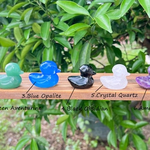 1.5 Inches Crystal Duck,Gemstone Duck Decor,For Gift Healing Decor,Rose Quartz/Crystal/Opalite/Obsidian More Choose Crystal,For Her Gift. image 2