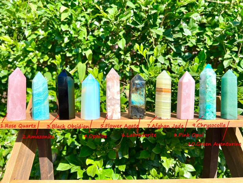 2.53 Crystal Tower,Crystal Mystery Box,Point Tower,Healing Crystal Tower,Rose Quartz/Obsidian/Opalite More Choose Tower,For Crystal Gift. image 2
