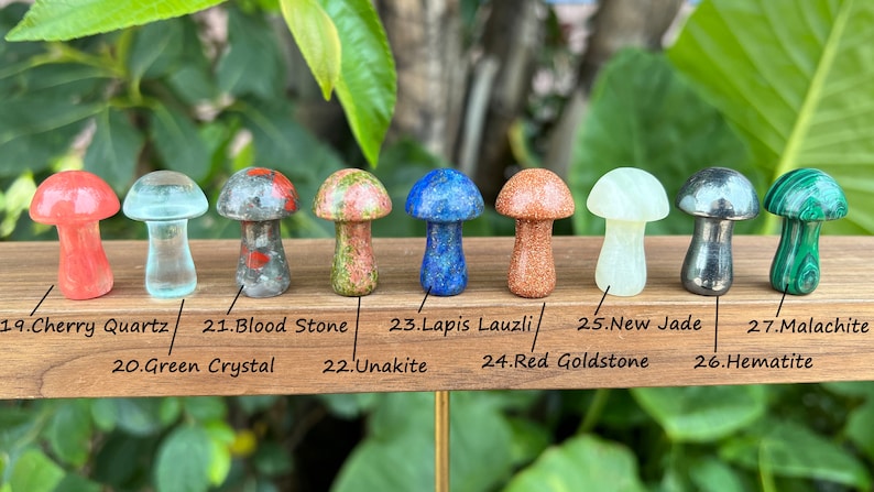 1 Inch Crystal Mushroom,Mini Mushroom Decor,Healing Crystal,Rose Quartz/Crystal Quartz/Amethyst Mushroom Decor,Gemstone Mushroom,For Gift. image 5