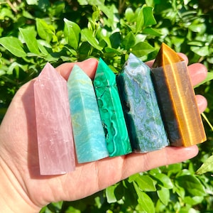 2.53 Crystal Tower,Crystal Mystery Box,Point Tower,Healing Crystal Tower,Rose Quartz/Obsidian/Opalite More Choose Tower,For Crystal Gift. image 10